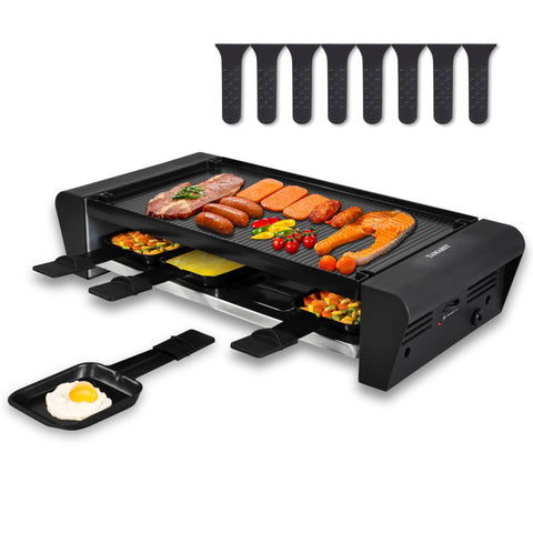 TAMARIT Raclette: parrilla para 8 personas ideal para cenas en familia.