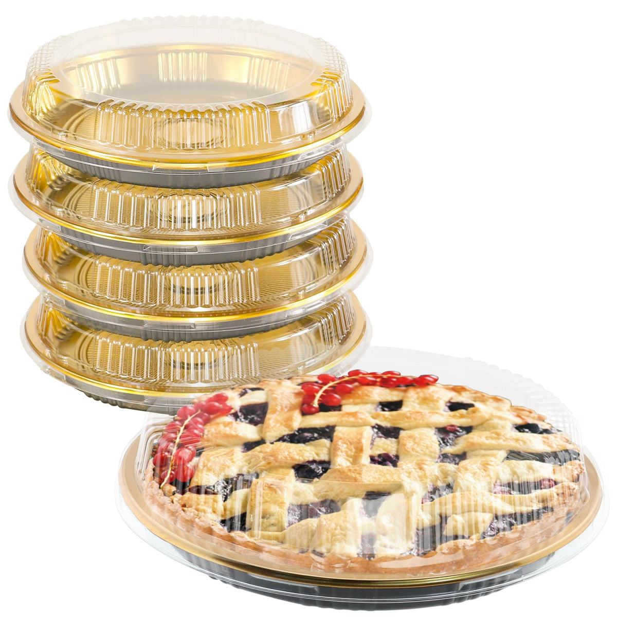 Tamnjvrr portapie deseable con tapa transparente, ideal para transportar pasteles con seguridad.