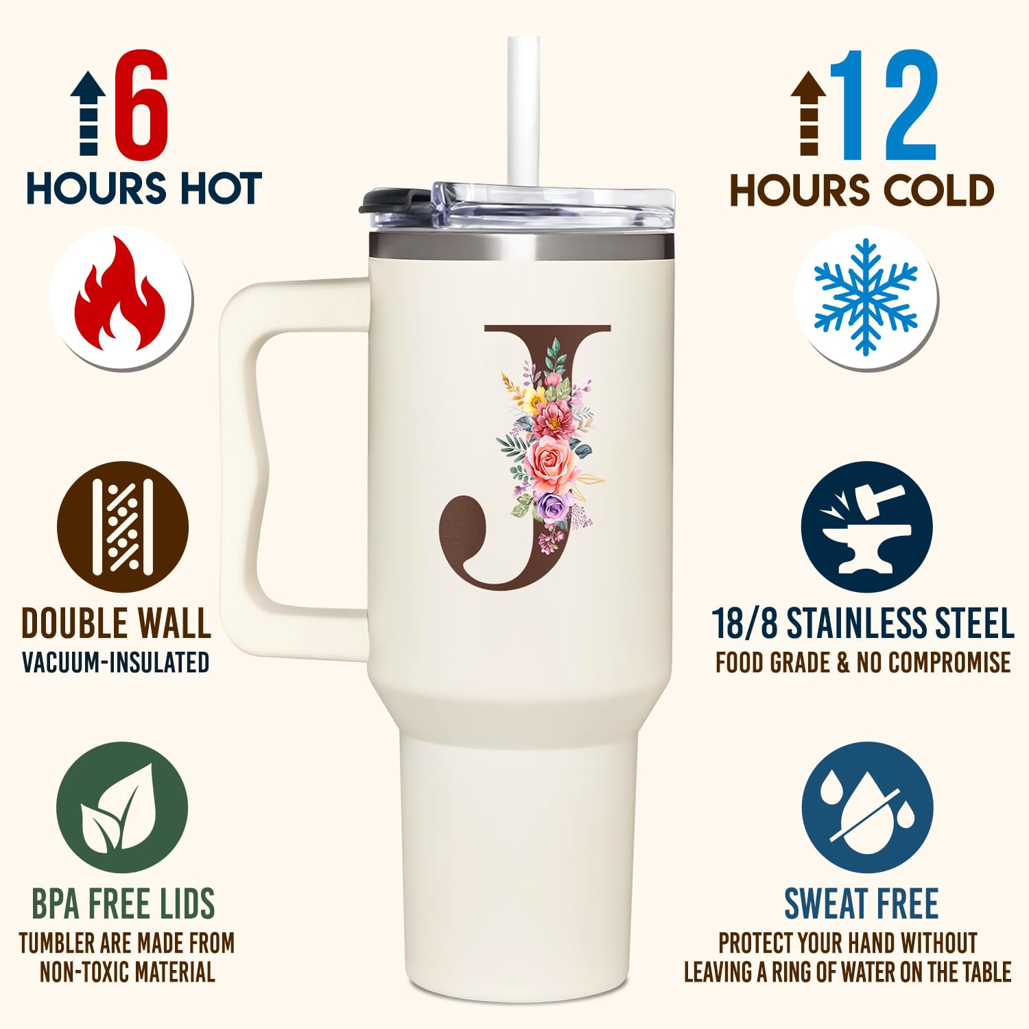 TAMUNBEE tumbler 40 onzas con doble aislamiento para bebidas estables.
