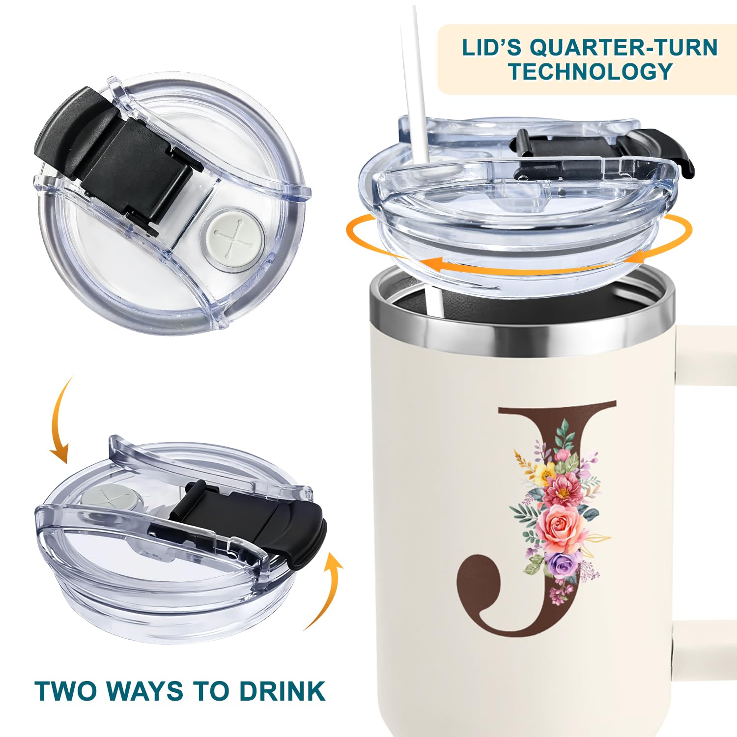 TAMUNBEE tumbler 40 onzas con tapa y pajilla para beber cómodo.