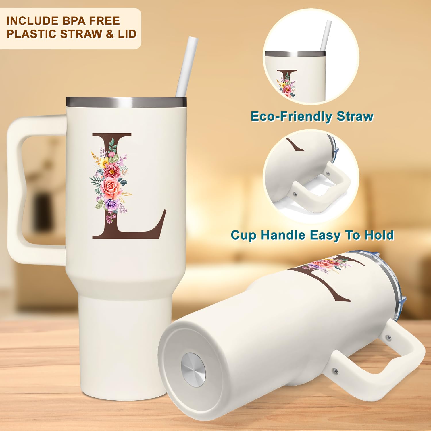 TAMUNBEE tumbler de acero inoxidable 40 onzas, duradero y seguro para bebidas