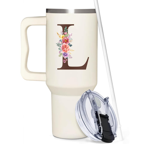 TAMUNBEE tumbler con monograma y tapa a presión, ideal para regalo personalizado