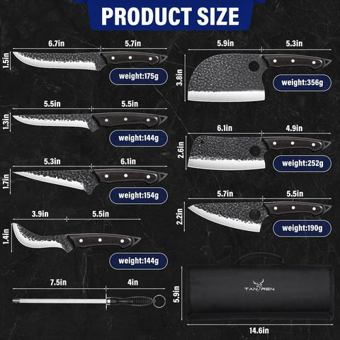 Cuchillo vikingo TAN REN para rebanar y seccionar con precisión.