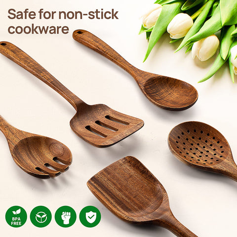 Cuchara de cocina TANAAB en madera acacia con acabado suave