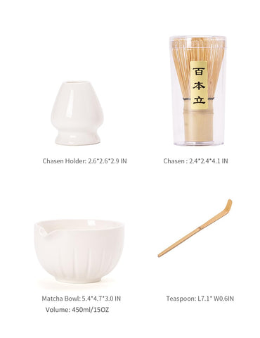 TANG PIN Set de Matcha, diseño vertical realza el color verde del matcha.