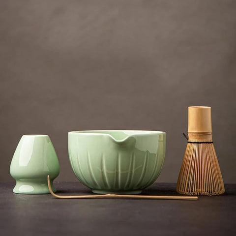 Tang Pin: set de matcha, tazón con vertidor y chasen para ceremonial elegante