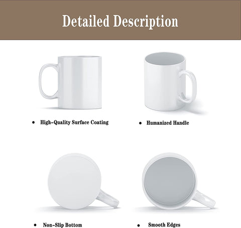 TANGLONG tazas sublimación 15 oz – borde liso que facilita la limpieza y manejo.