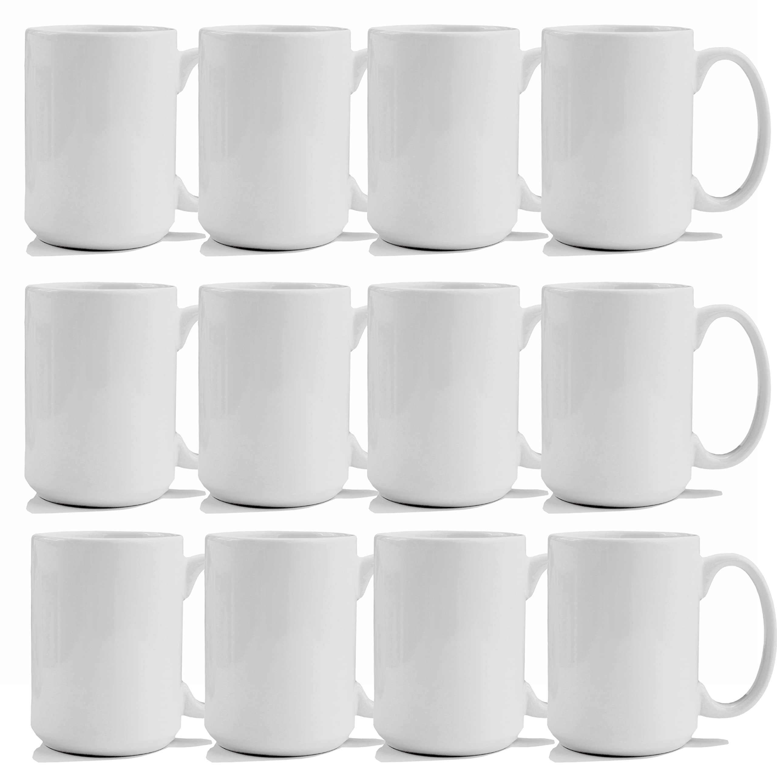 TANGLONG tazas sublimación 15 oz – juego de 12 blancas listas para personalizar.