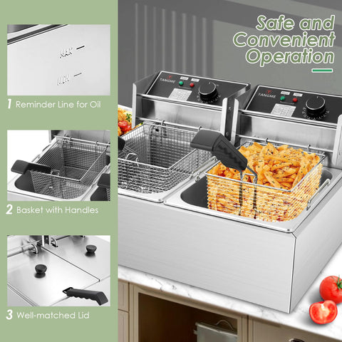 Capacidad de 12L para frituras grandes con Tangme