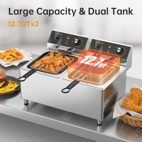 Tangme freidora eléctrica 3500W tapa para mantener el aceite limpio