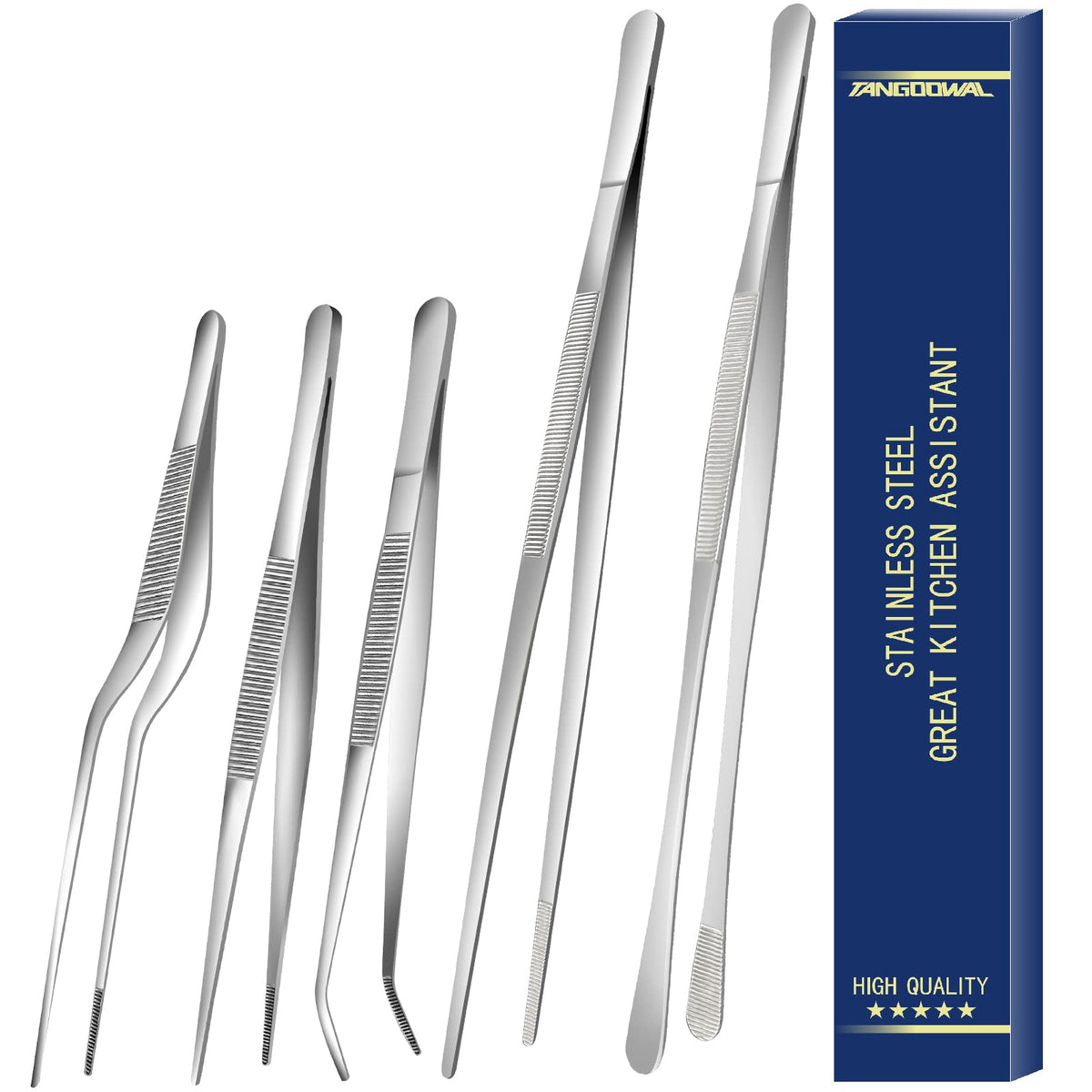 Pinzas Tangoowal de 12 pulgadas con agarre preciso para emplatar delicado