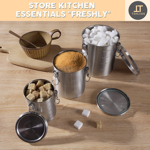 Tanjiae Diseño Apilable para optimizar la cocina y la despensa.
