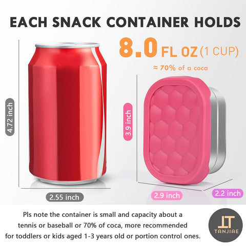 contenedores apilables Tanjiae 8oz con tapas retiradas para optimizar el espacio.