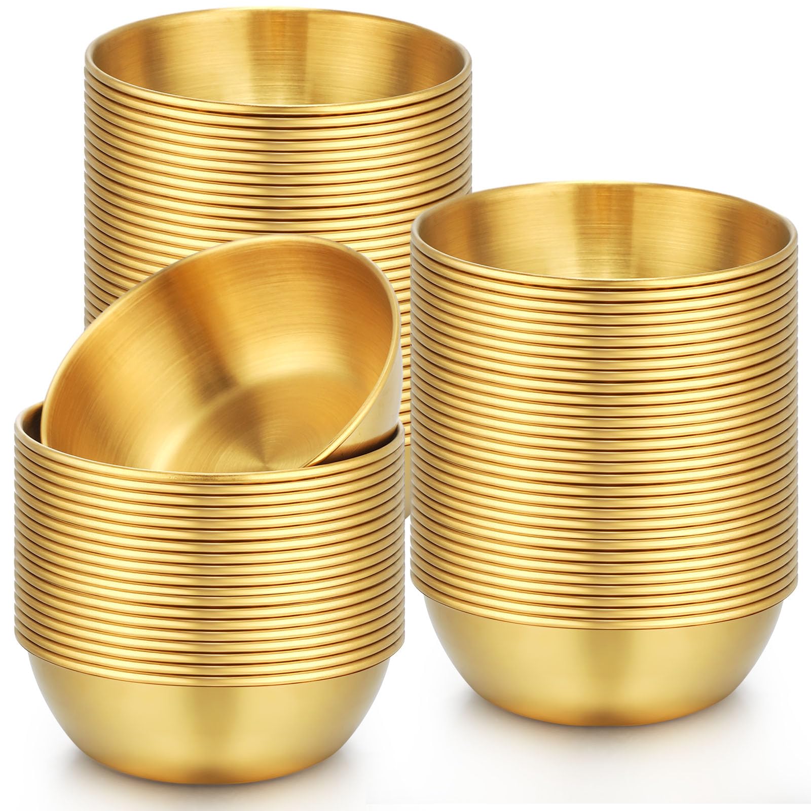 Cuenco Tanlade para salsas en acero dorado, ideal para condimentos.
