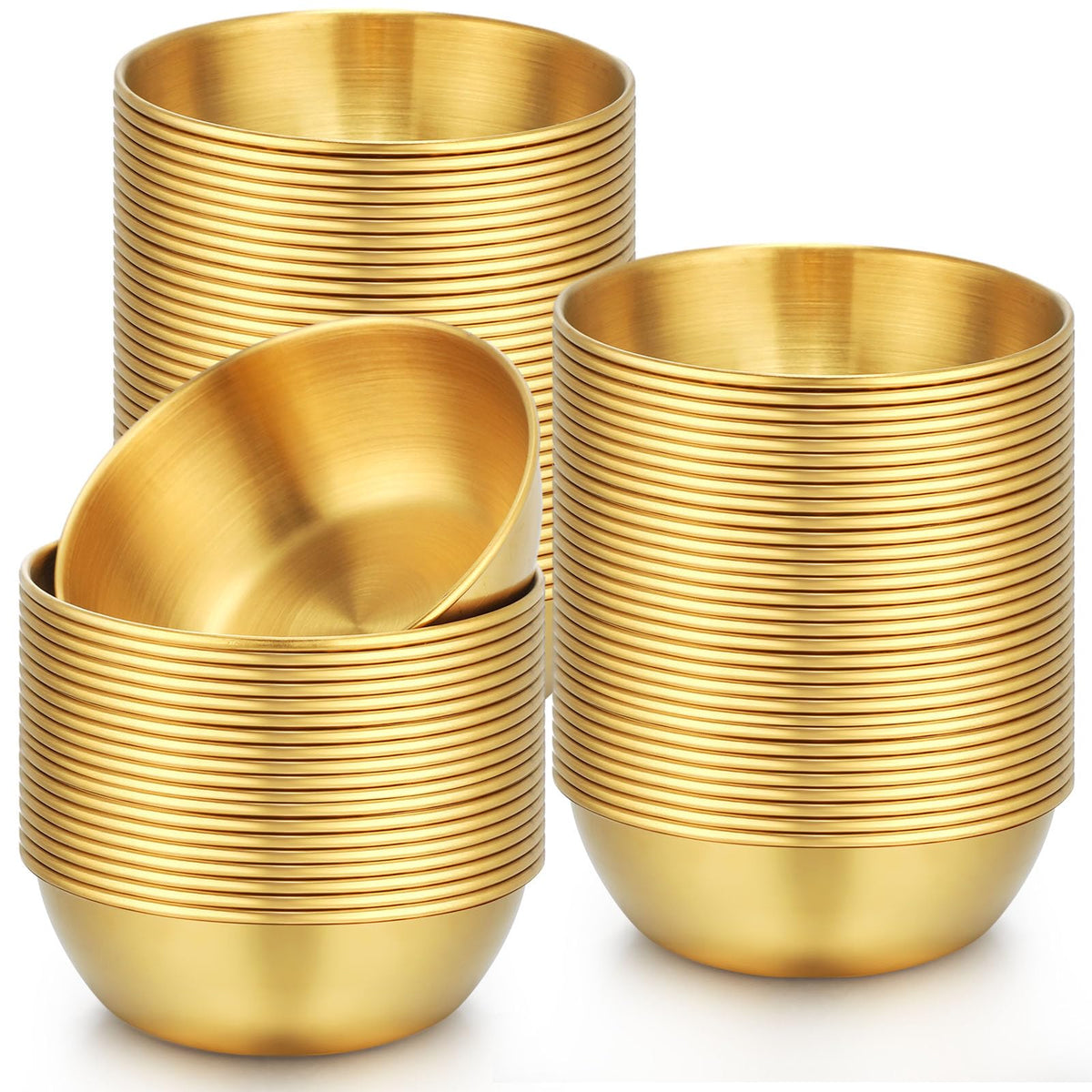 Cuenco Tanlade para salsas en acero dorado, ideal para condimentos.