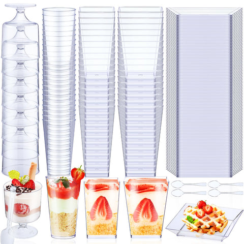 Tanlade copas postre cuadradas de 5 oz para presentación elegante de postres.