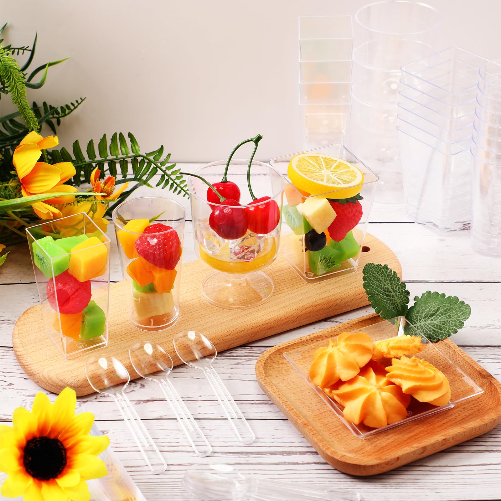 Tanlade copas postre de estilo copa alta de 5 oz, diseño moderno para aperitivos.