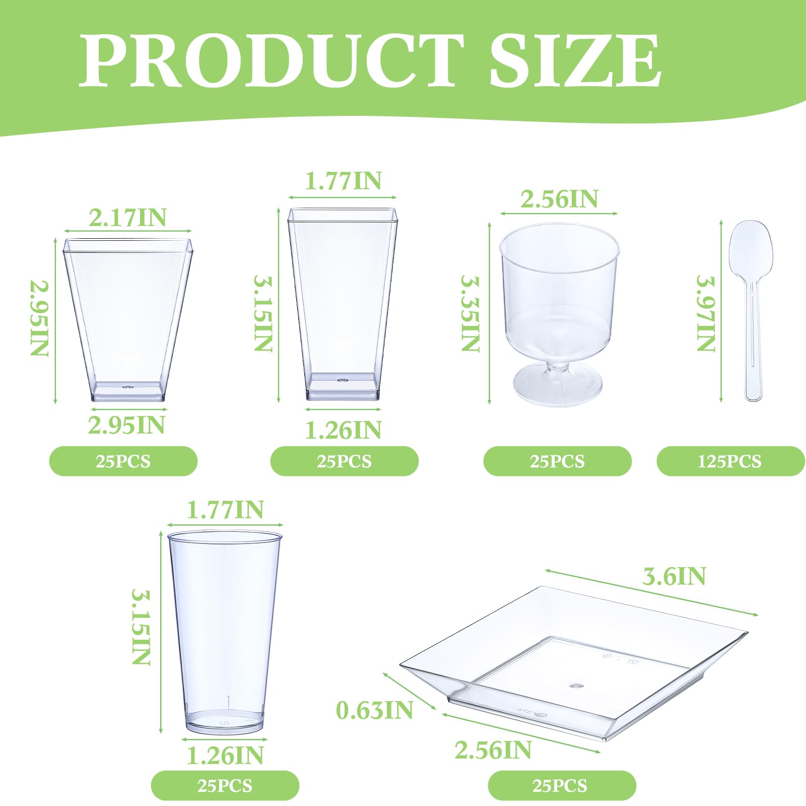 Tanlade platos plásticos transparentes con base estable para degustaciones.