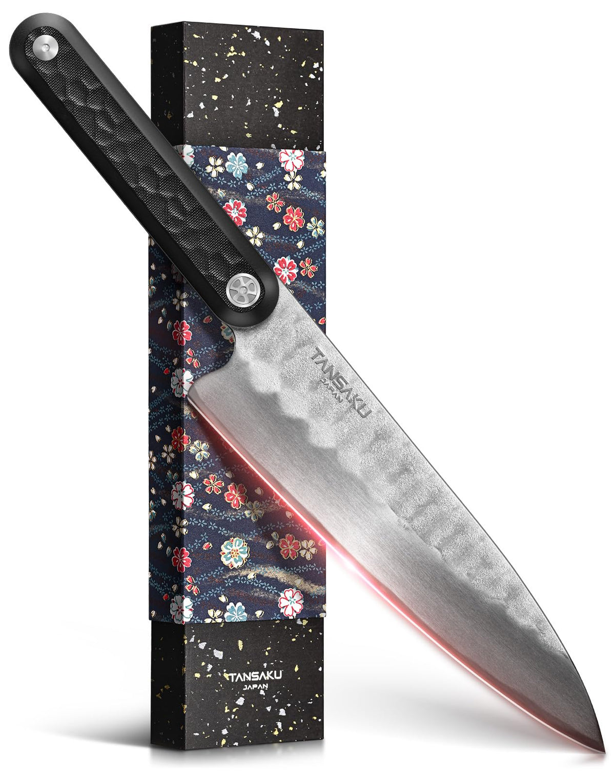 Cuchillo tansaku chef japonés de 8 pulgadas, forjado a mano para precisión.
