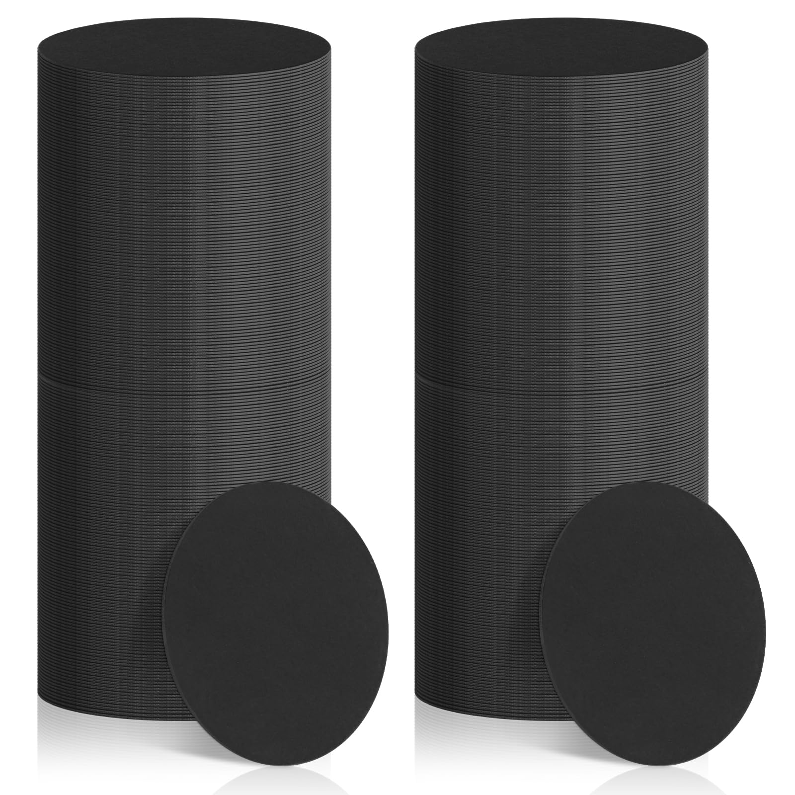 TaoBary posavasos redondo negro de 4 pulgadas, protege superficies durante bebidas.