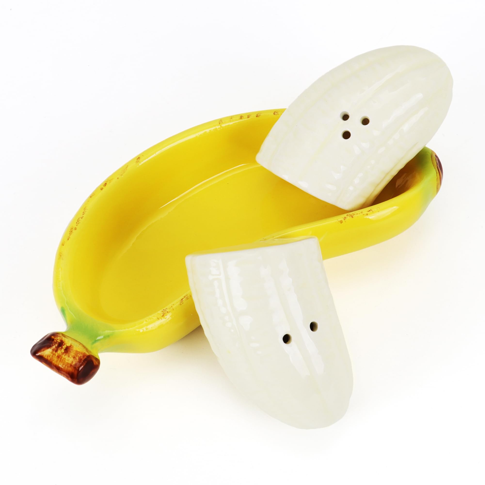 Bandeja banano Taoeuro: decoración tropical y soporte para condimentos.