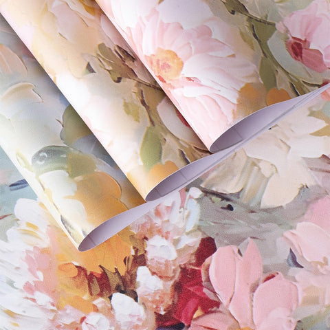 Forro floral adhesivo TAOGIFT para muebles, renovación rápida y duradera.