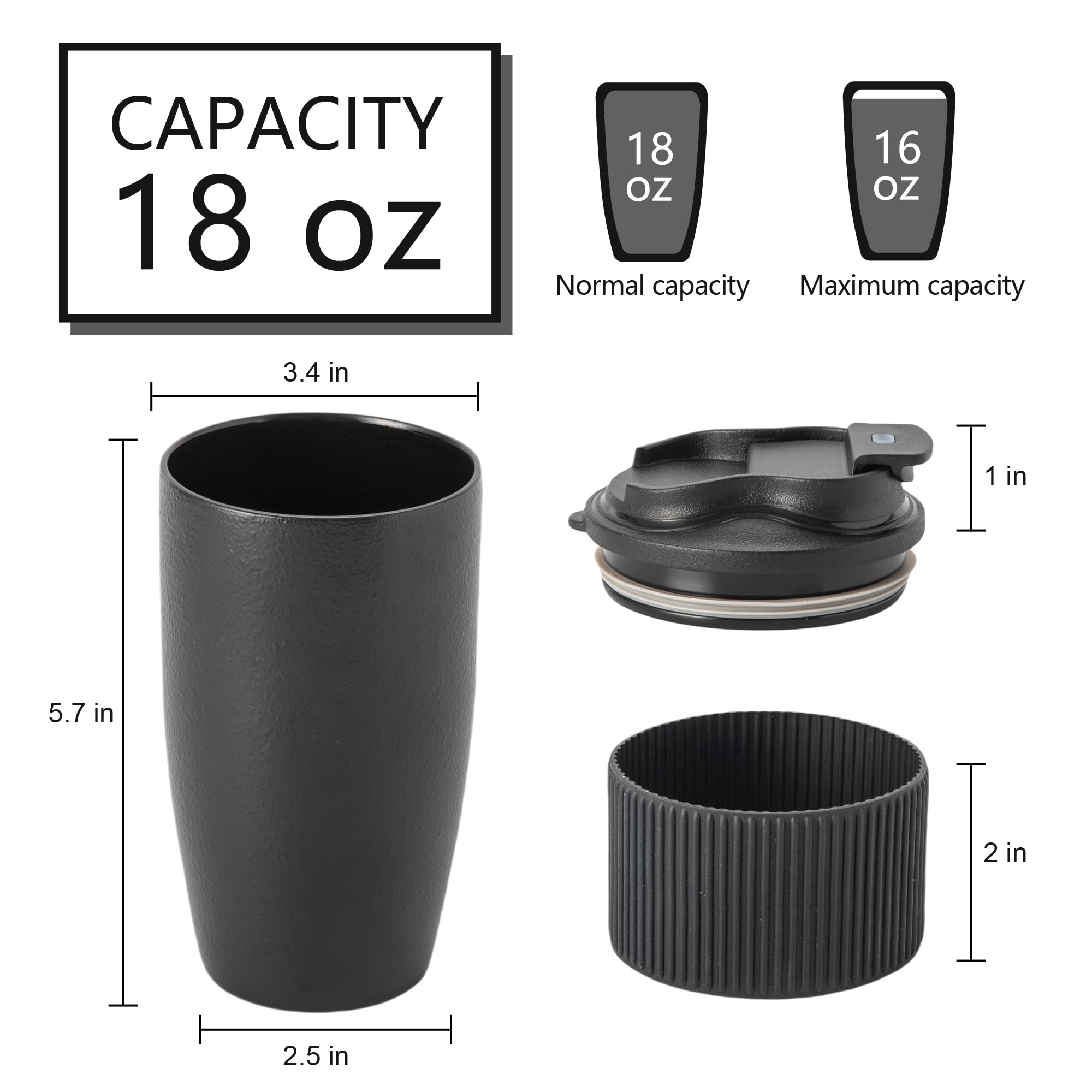 TaoTaojarvie tapa PP para taza de viaje, mantiene la temperatura de forma segura.