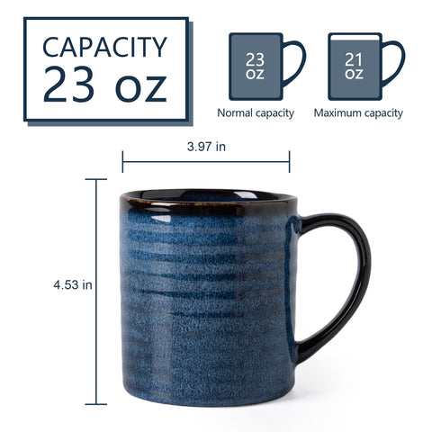 TaoTaojarvie taza cerámica 23oz, manija amplia para beber cómodamente.