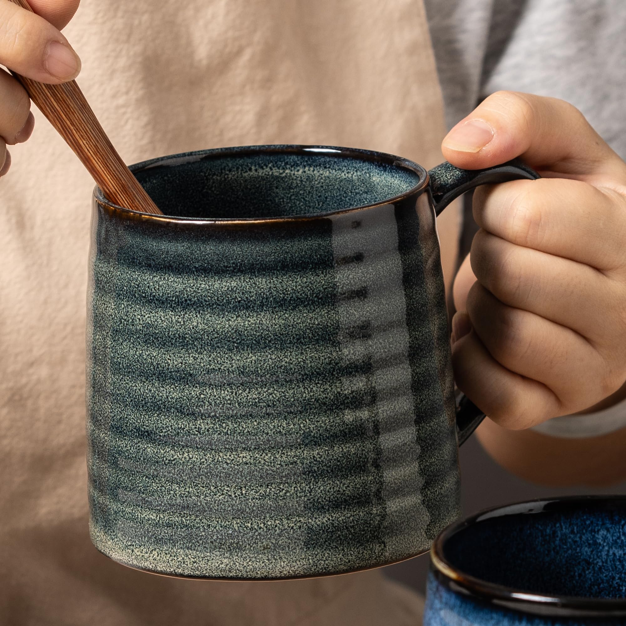 TaoTaojarvie taza ceramica boca ancha, base estable