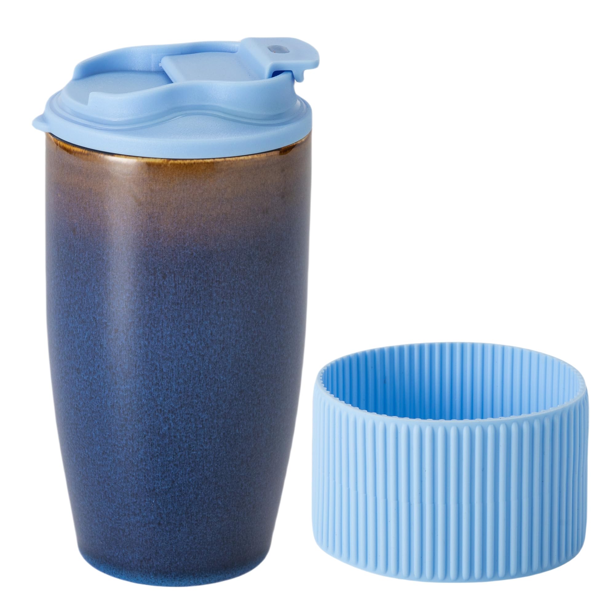 TaoTaojarvie taza de viaje cerámica azul para café diario