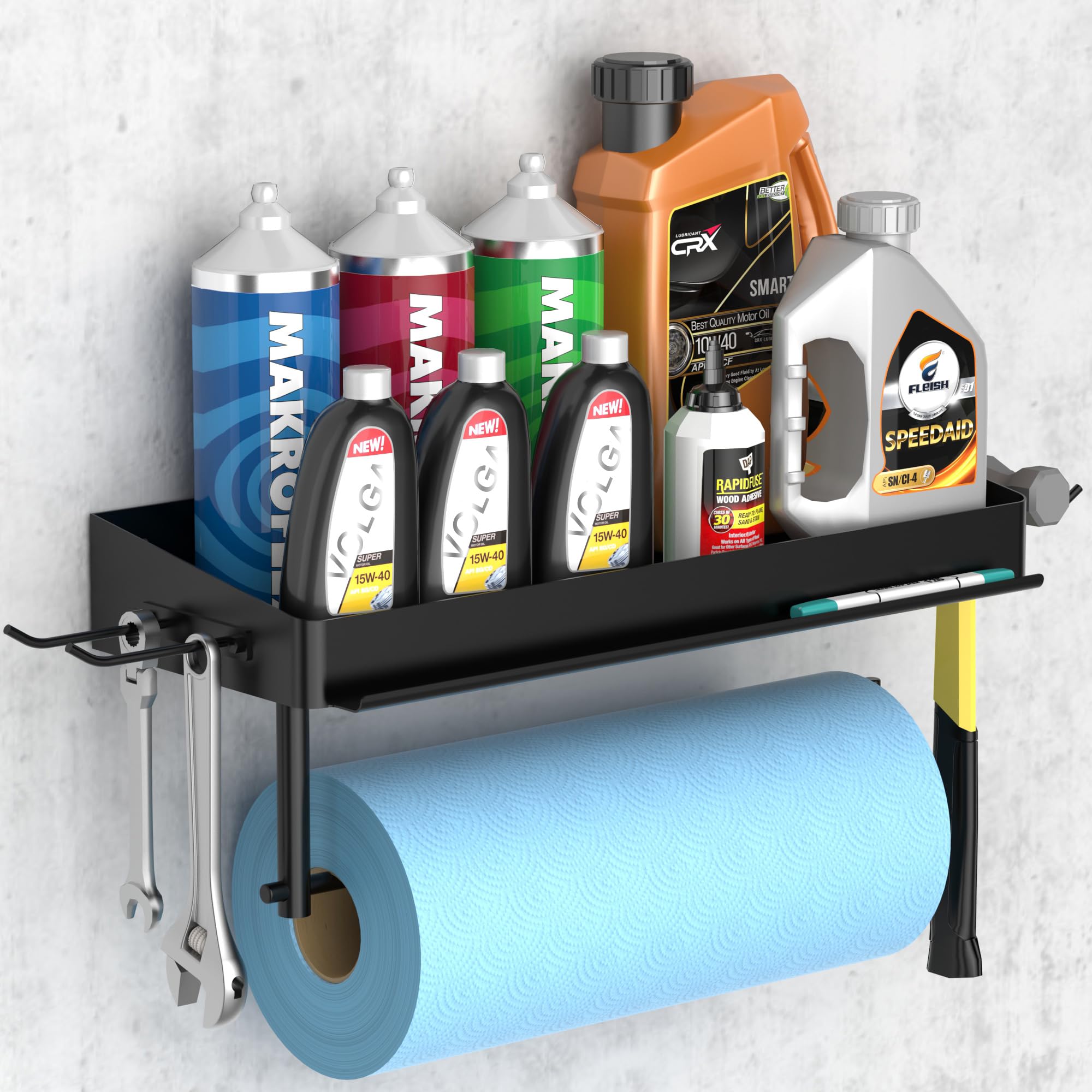 Taozun porta-papel para garaje, montado en pared, estable y práctico.