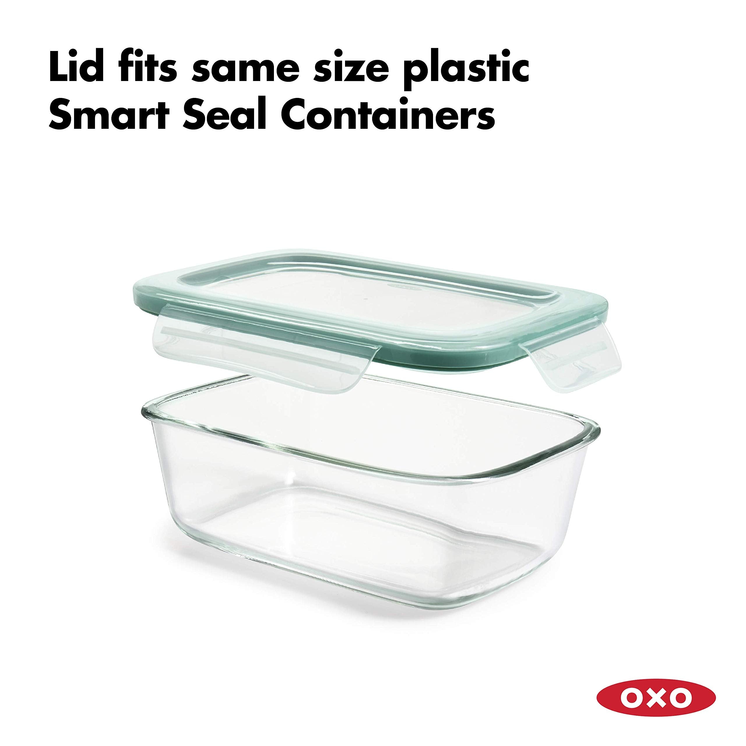 Tapas intercambiables entre recipientes del mismo tamaño OXO Good Grips.