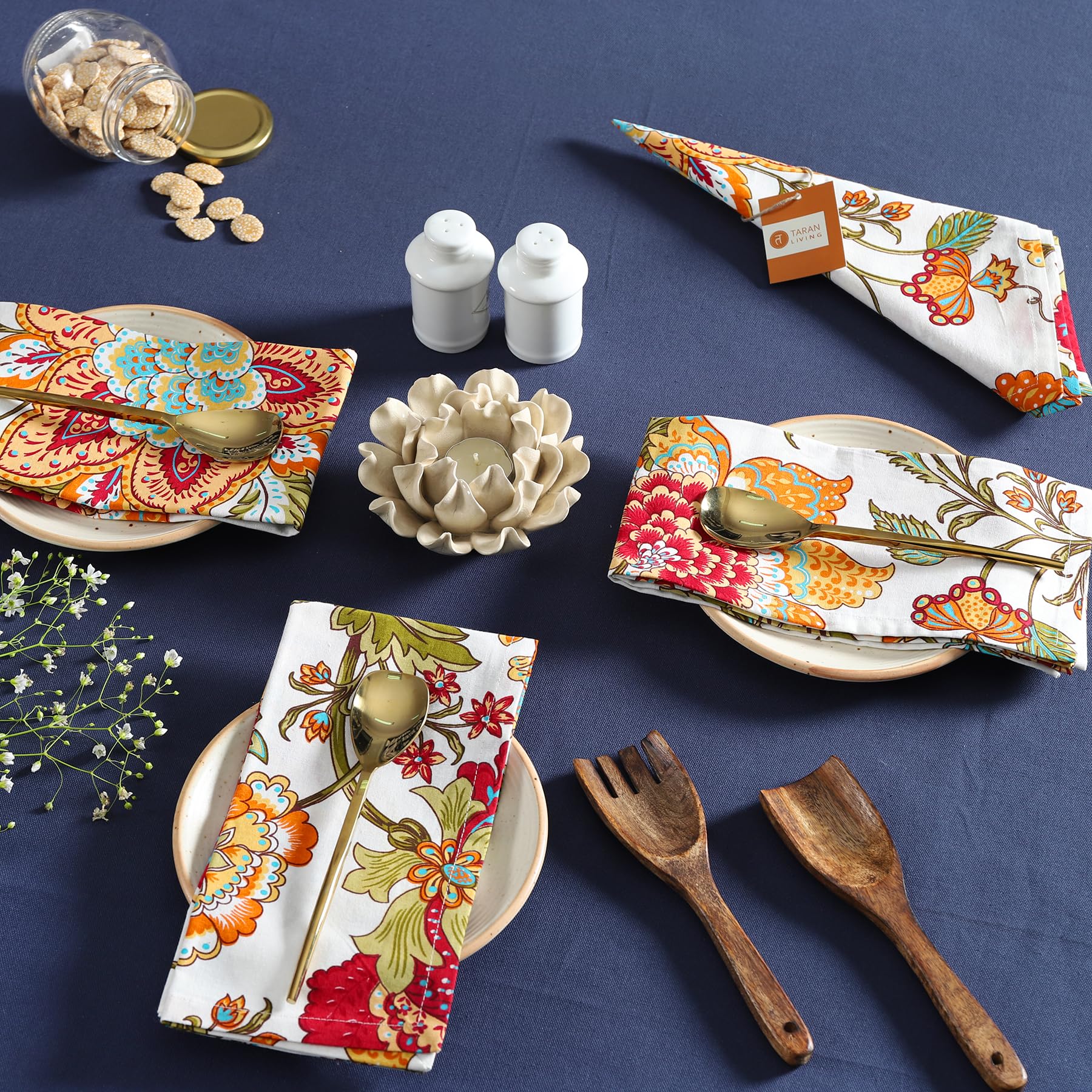 TARAN LIVING set de 6 servilletas de algodón para mesa