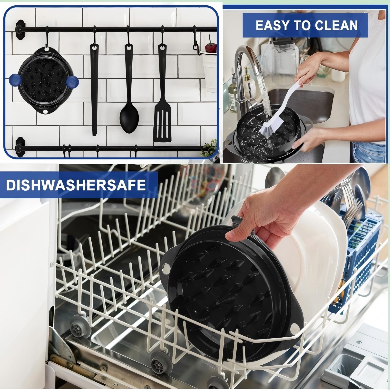 TAREG Deshebrador apto para lavavajillas para limpieza sin esfuerzo.