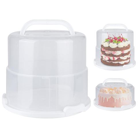 Portatorta plegable de Targihoemt con tapa y mango para transportar tortas de 10 pulgadas con facilidad
