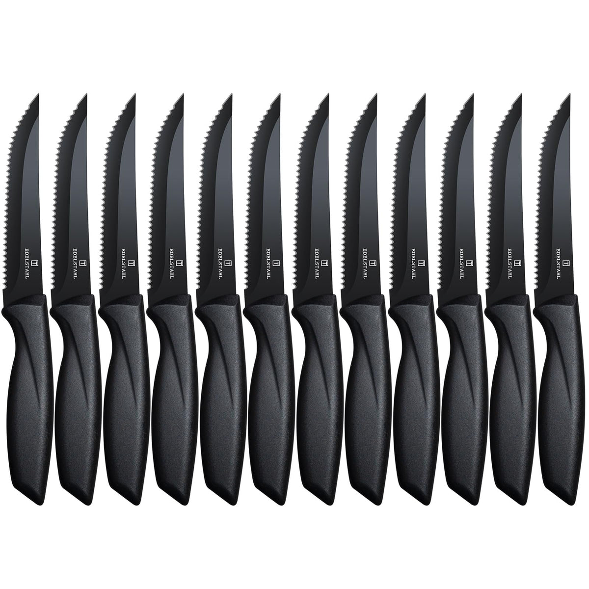 Cuchillo Targzier para carne serrados con mango ergonómico negro