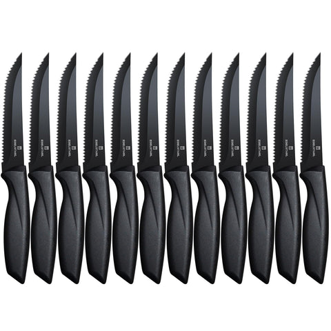 Cuchillo Targzier para carne serrados con mango ergonómico negro
