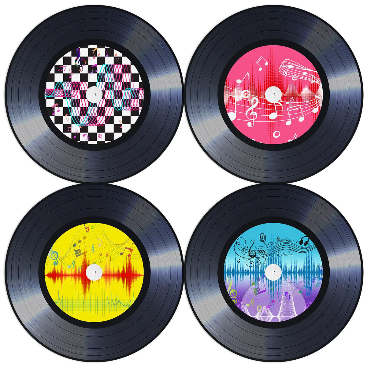 Manteles Tarklanda discos vinilo 60 piezas para fiestas temáticas.