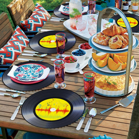 Manteles Tarklanda para fiestas musicales ideales para decoraciones en mesas.