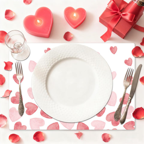 Manteles Tarklanda de tonos rosa en acuarela para desayunos y comidas festivas.