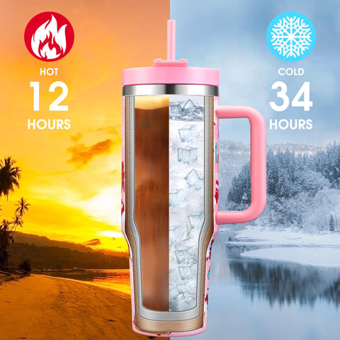 TaroKitc Tumbler Navidad Bastones Caramelo 3D, añade un toque festivo a cada sorbo.
