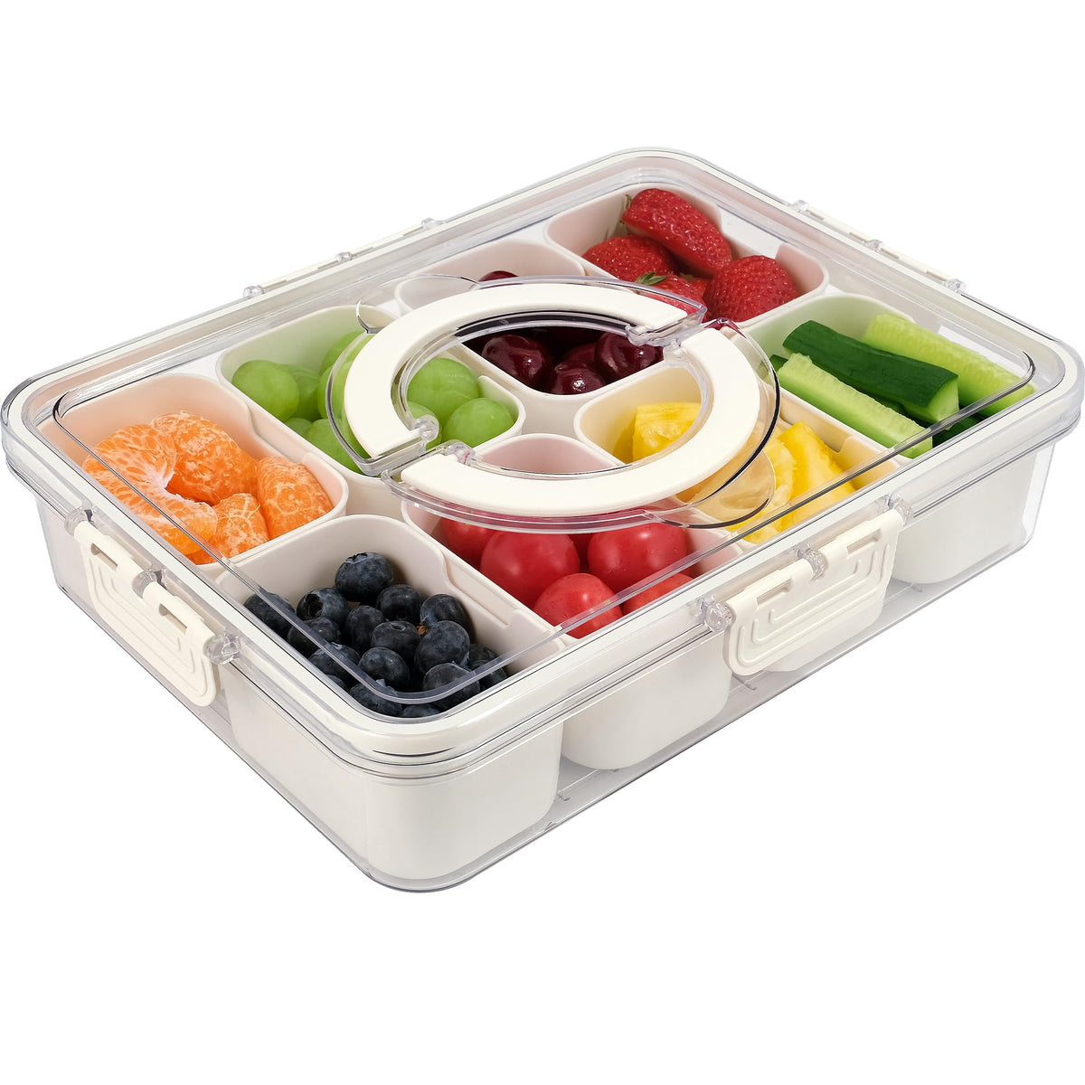 Tarose Snackle Box vista general con 8 compartimentos para ordenar meriendas