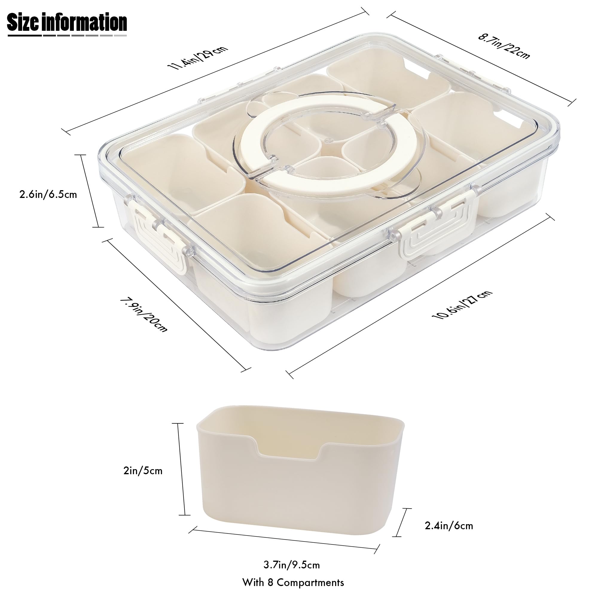 Tarose Snackle Box con divisiones removibles para separar snacks