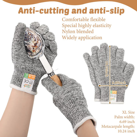 Guantes Tarpop nivel 5 para mayor seguridad al abrir ostras.