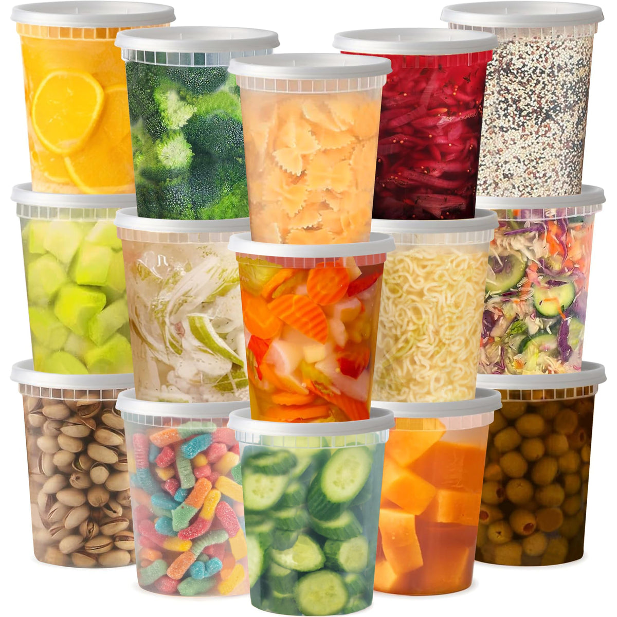 Contenedores deli TashiBox 32 oz transparentes para almacenamiento rápido y seguro.