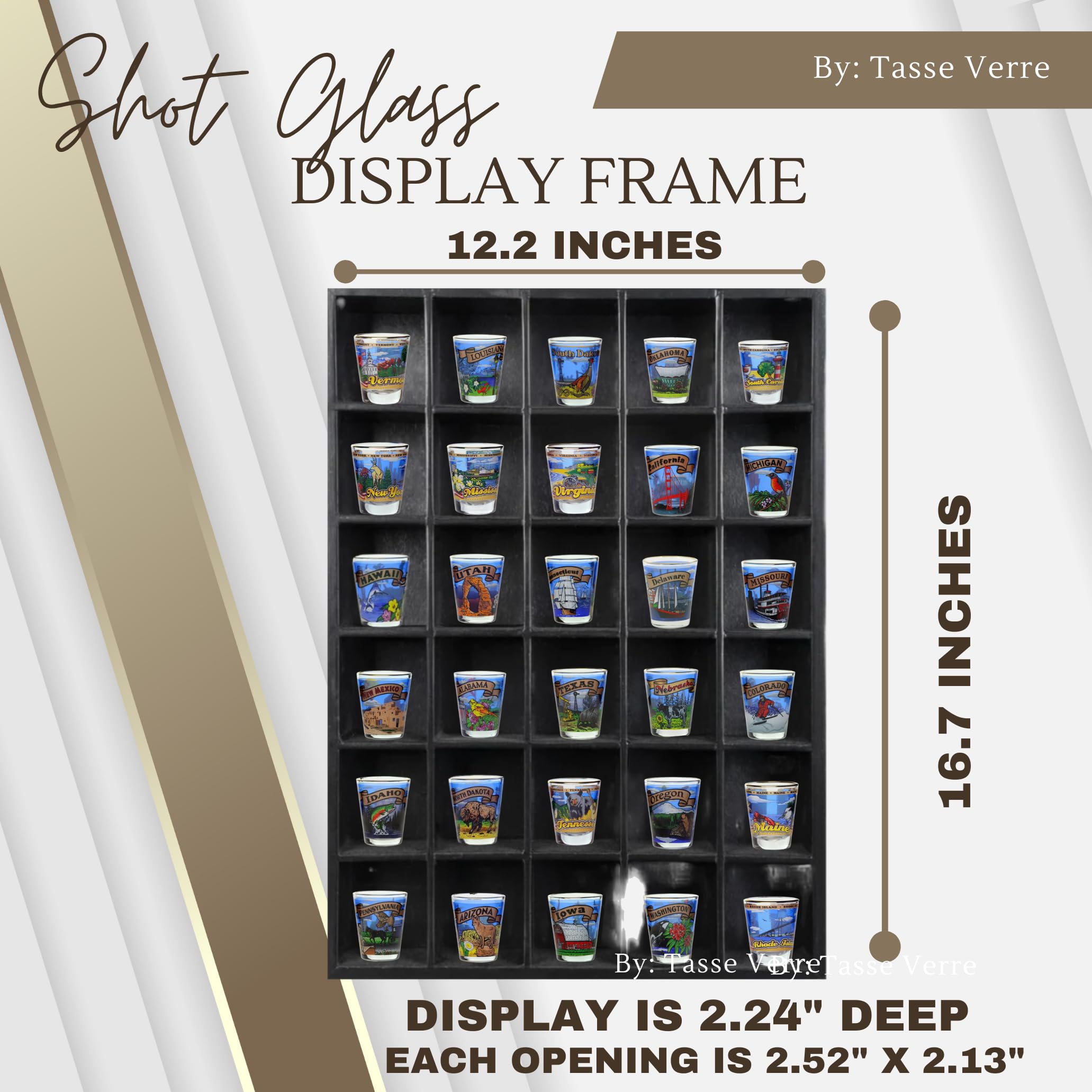 Tasse Verre vitrina de madera negra, duradera y elegante para tu espacio.
