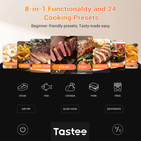 Tastee Air Fryer 8-en-1 con múltiples funciones para recetas diversas