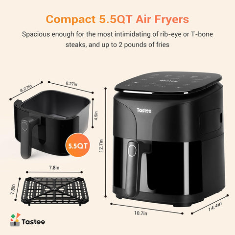 Tastee Air Fryer grill 2 en 1 para tostar y asar sin complicaciones