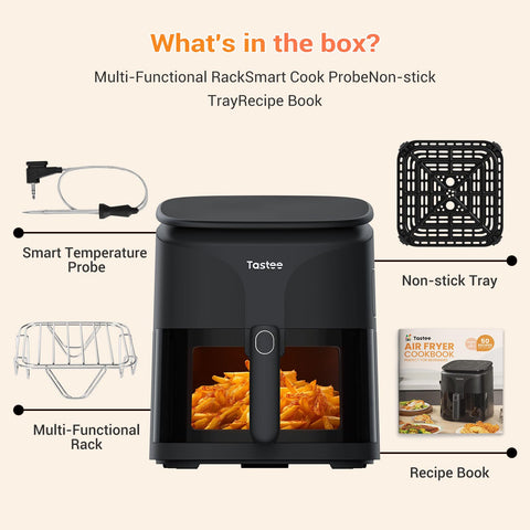Tastee Air Fryer limpieza sencilla con recubrimiento antiadherente y lavavajillas