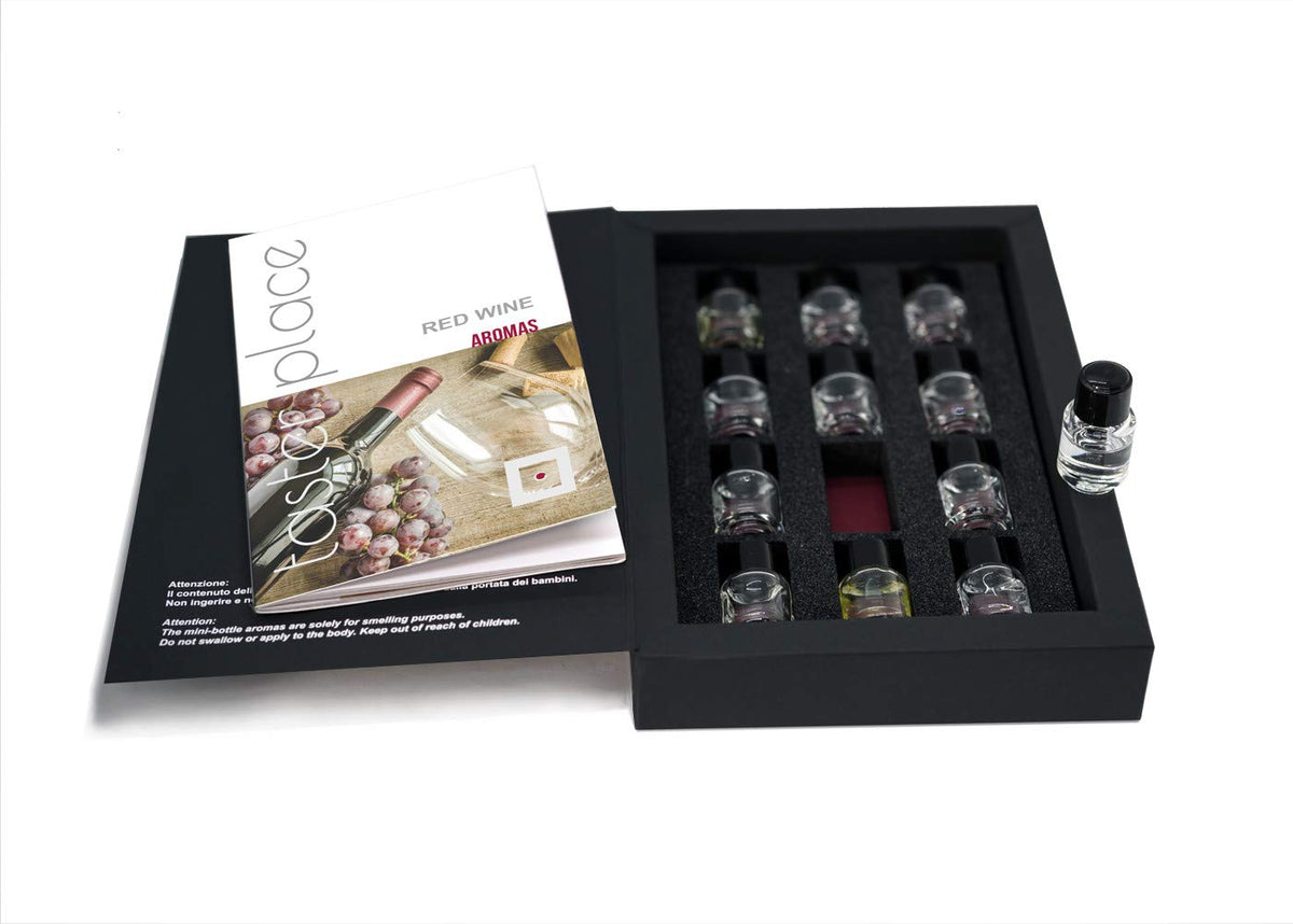 TASTERPLACE aroma-set para vino tinto: explora 12 notas sensoriales.